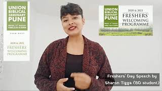 Freshers' Day Speech on behalf of the Students by Sharon Tigga