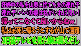 【スカッとする話】妊娠7ヶ月の私を山奥に捨てた夫の連れ子の娘「パパの娘は私がいれば良いの！帰ってこなくて良いからw」→私は必死に帰ろうとするが山で遭難→3日後、テレビを見た