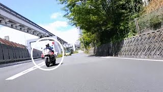 PCX（KF30）・白バイさんが,  一般道路, 環状線を取り締まり中！～東向きからヤマト運輸営業所のところでＵターン！西向き, パトカーさん登場！セルシー側, 上新田橋北交差点手前で転回！～～～