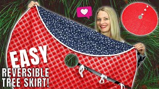 Easy Reversible Christmas Tree Skirt // Beginner Sewing Project (FREE PATTERN)