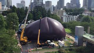 Time lapse of constructing Ark Nova pop-up concert hall at Tokyo Midtown’s Grass Square [RAW VIDEO]