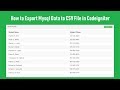 How to Export Mysql Data to CSV File in Codeigniter