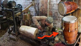 Amazing Making Process Wooden Dholak/Dhol By Talented Hands | Musical Wooden Drum Building.