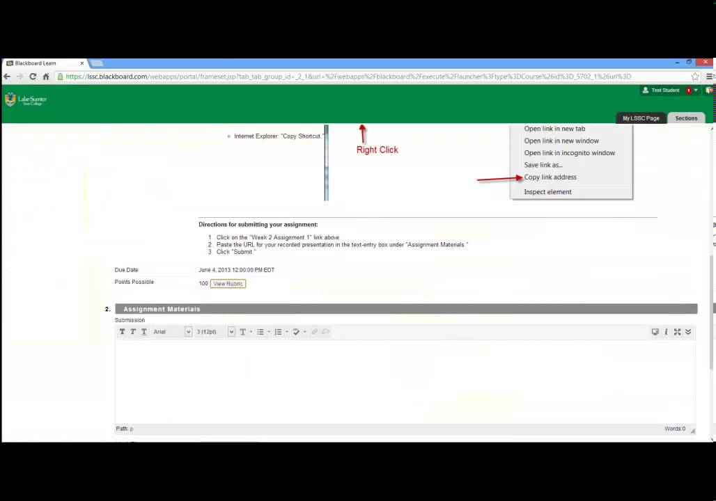 Submitting Assignments Youtube