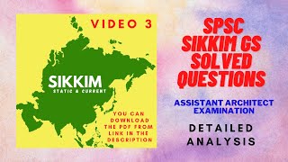 SPSC Sikkim GK Video 3  Detailed Analysis  Assistant Architect Examination (Last 4 questions)