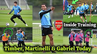 Martinelli, Gabriel & Timber Trains today 🔥| Arsenal Inside Training