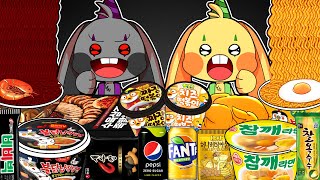 Convenience Store Yellow VS Black MUKBANG- Bunzo Bunny VS Bunzo Bunny.exe | POPPY PLAYTIME Animation
