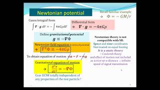 Newtonian Gravity (Sec 4.1) (Lecture #06c of a course on Relativity & Cosmology)