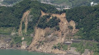 【動画あり】大崩海岸で幅170m、高さ90mの斜面崩落　浜当目トンネル全面通行止め＝静岡・焼津市