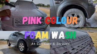 Pink Color Foam Wash on Land Rover Freelander 2