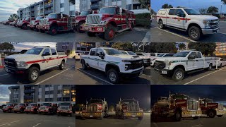 *30+ UNITS* CAL-FIRE Type 3 Engines, Dozers, \u0026 Forest Service Units staged at a Hotel! *Walkaround*