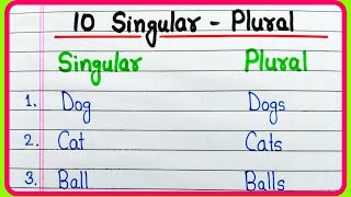 10 Singular and Plural Words | Singular and Plural Words | Singular and Plural | Words 10