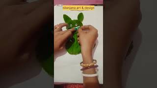 leaf art idea cat।। cat leaf art।। leaf art idea for kids।।leaf art idea for baby activity