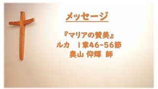 〈アドベント②〉ルカ１：４６ー５６「マリアの賛美」2024年12月8日