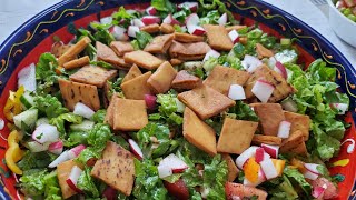 How to make  Lebanese Fattoush Salad  طريقة عمل فتوش لبناني