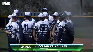 IEMG SPORTS WEEKLY: Aquinas vs. Colton Baseball, Coach Carpentier Interview