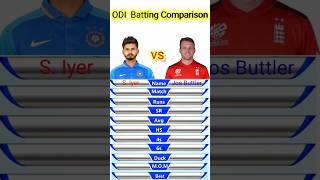 shreyas iyer vs jos buttler odi batting comparison#cricket #shorts