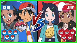 Pokémon Battle Pedia: Ash and Goh Vs Liko and Roy