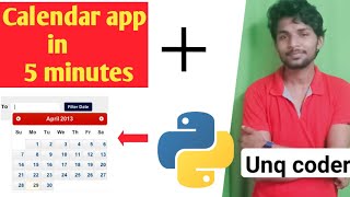 Create Calendar app in 5 minutes in python | TELUGU | TIKINTER | Calendar module | UNQ CODER