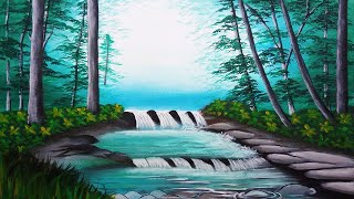 beautiful village painting/ scenery painting /nature drawing/ drawing of nature/Acrylic Painting
