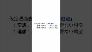 【仮定法】②仮定法過去とは、「現実逃避」#英会話 #中学英語 #仮定法 #1分英文法