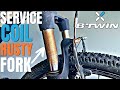 HOW to MTB SUSPENSION FORK SERVICE | Btwin BIKE COIL shock #fork  #repair