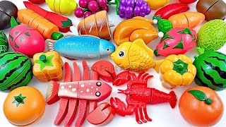 Satisfying Video | Cutting Kiwi Lobster Fruits and Vegetables | Wooden \u0026 Plastic ASMR Squishy Pop it