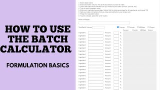 HOW TO: Batch Calculator |Astarie Apothecary