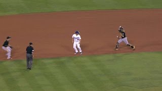 PIT@LAD: Locke nabs Heisey at first base