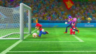 【Mario & Sonic at the Rio 2016 Olympic Games Football 】 2 Player Mario vs Bowser , Peach