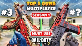 Top 5 META Guns In SEASON 1 Multiplayer | COD Mobile | 5 Best Gunsmith Builds In Season 1 CODM MP