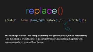 Learn about replace() in Python - From course I built 2 years ago #pythonprogramming