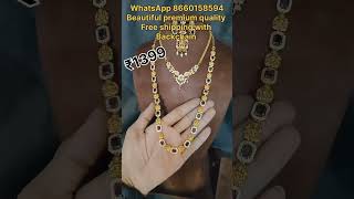 Beautiful premium quality AD necklace and combo set... Take screenshot and WhatsApp to 8660158594...