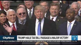 Republicans celebrate passing of sweeping tax bill