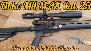 CARABINA PCP URKO M4 MAX CAL. 6.35 LUNETA WHEST HUNTER 6-24X50 FFP ALVOS A 20, 40 E 60 METROS