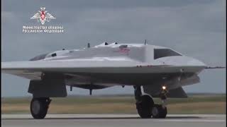 Russian UCAV Sukhoi S-70 Okhotnik | The first flight of the newest unmanned aerial vehicle «Hunter»