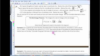 Math 1210 Sec. 5.4 - Definite Integrals and Net Change