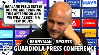 'Haaland feels BETTER but we will assess in a few hours!' | Leicester v Man City | Pep Guardiola