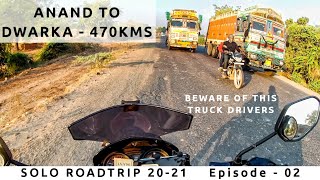 Anand to Dwarka, Gujarat - 470kms on Honda Shine | Beware of this Truck Drivers | Saurabh Nashit