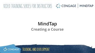 MindTap: Create a New Course