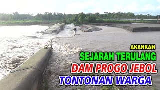 LALULINTAS JEMBATAN MACET..!! DAM PROGO JEBOL JADI TONTONAN WARGA TALUD PENAHAN JEMBATAN SRANDAKAN