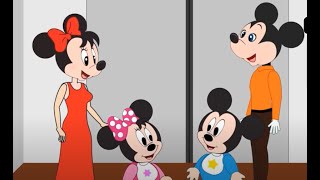 Mickey Mouse Family Gets Stuck in Elevator at Cinema Episodes! Minnie Mouse, Donald Duck New Cartoon