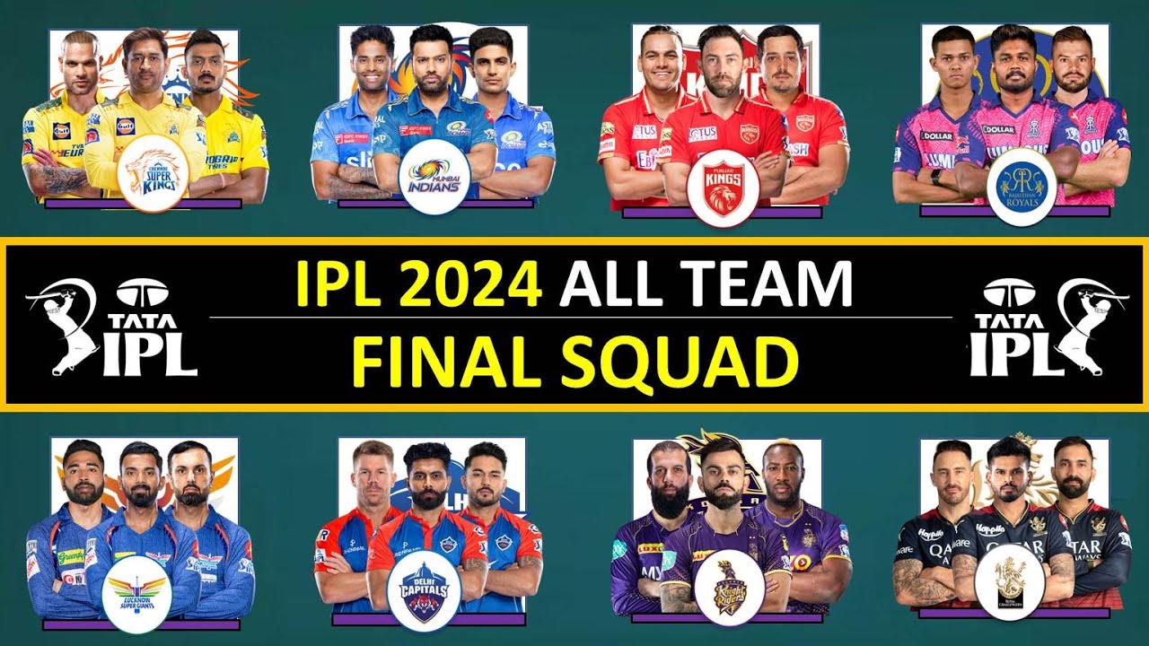 IPL 2024 | All 10 Teams Full Squad | All Players List | SRH LSG GT RCB ...