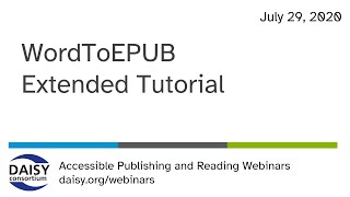 WordToEPUB Extended Tutorial – Accessible EPUB in Seconds