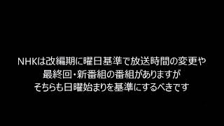 番組表は日曜始まりに変更させるべき