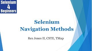 ✔ Selenium Navigation Methods | (Video 14)
