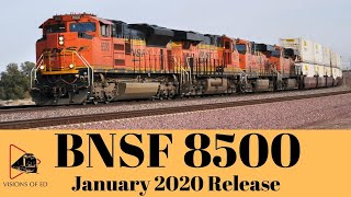 BNSF Intermodal Train Westbound Z-Train EMD SD70ACe-P4 Locomotive BNSF 8500