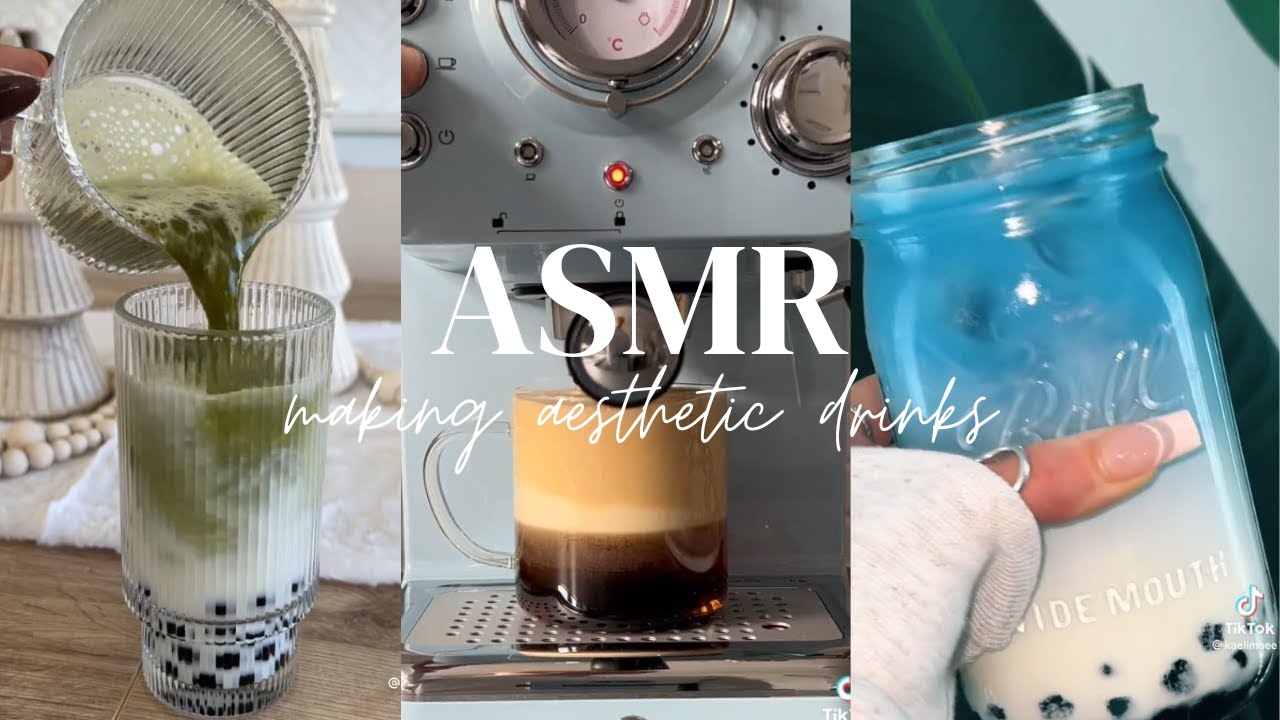 Asmr Tiktok Compilation Making Aesthetic Drinks Youtube