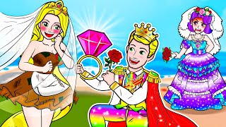 [🐾paper dolls🐾] Rich vs Poor Rapunzel Make Up and Handmade Spa in Prince's Party  | Rapunzel Family