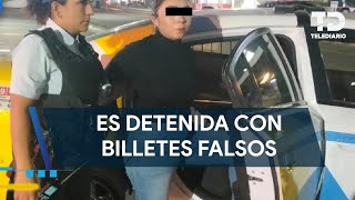 Mujer es detenida tras intenta depositar 12 mil pesos con billetes falsos en Monterrey